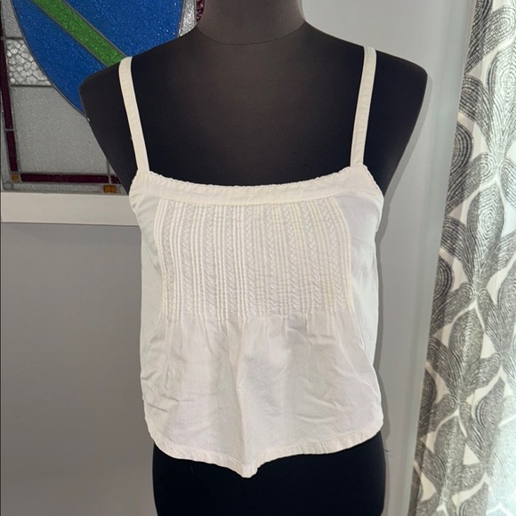 India Imports Vintage Pin Tucked Cropped Tank SZ Small - Picture 1 of 6